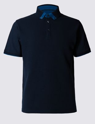 Supima Cotton Tailored Fit Bubble Tex Polo Shirt